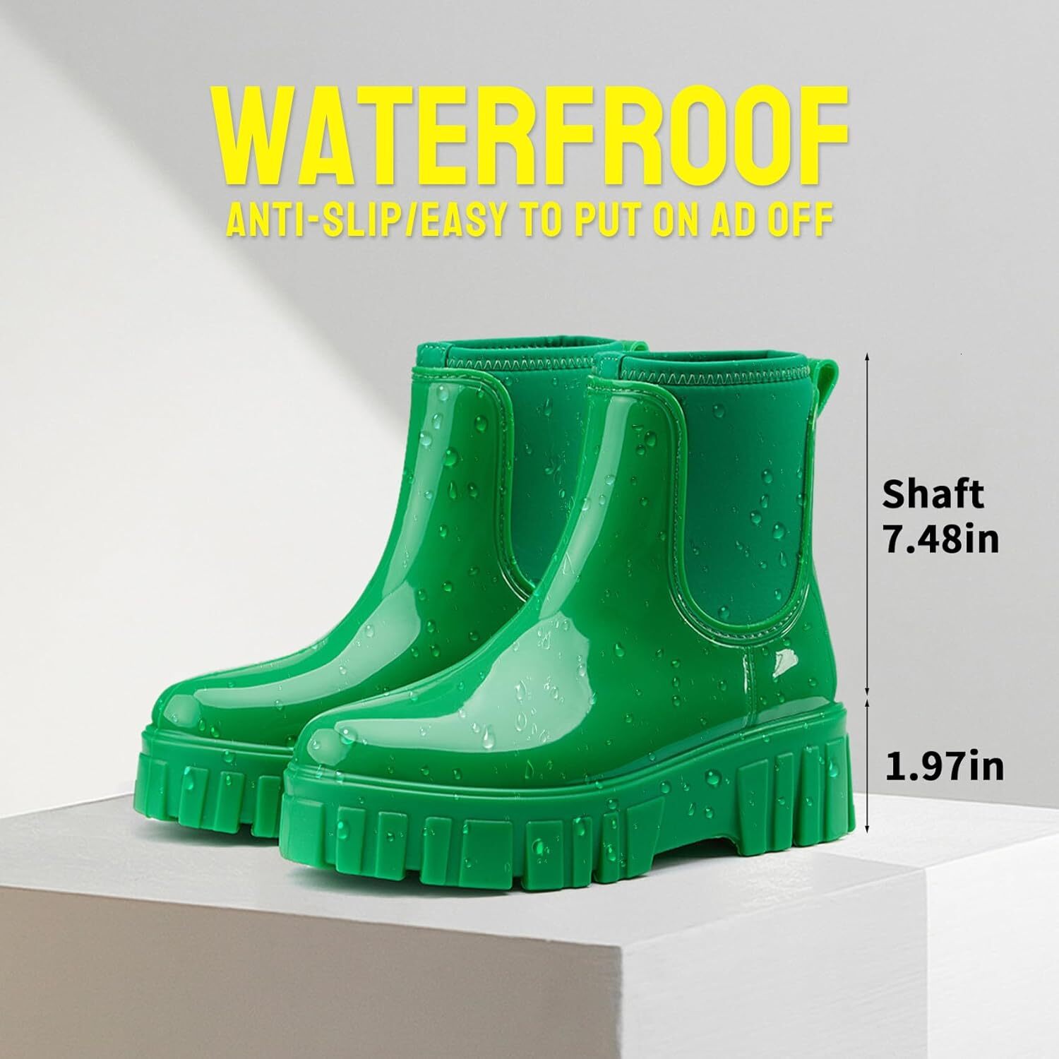 Designer Women's Rain Boots Waterproof Platform Rubber Rain Boots Comfortable Short Shoes Outdoor Work Ankle Garden Boots