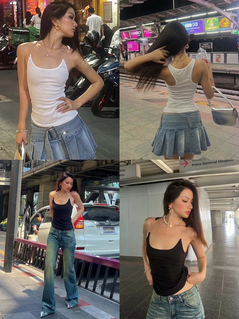 Women Ypro Ribbed Invisible Strap Tank Top Camis Tee 240926
