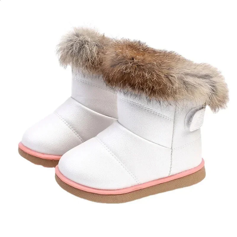 childrens princess shoes winter girls fuzzy snow cotton boots soft soled non slip highend casual outdoor warm 240925