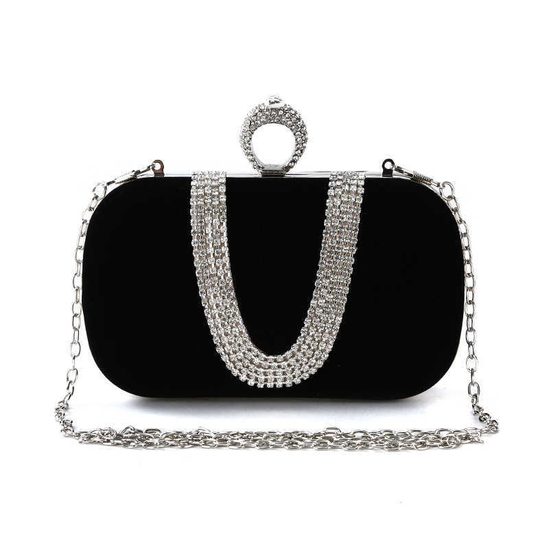 Clutch Bag Dinner Bag U-shaped Diamond Inlaid Designer Bag Manual Banquet Hand Bag Makeup Dress Bride Bag 240920