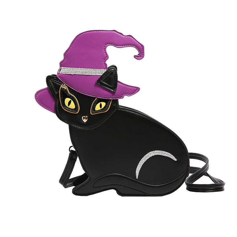 Ins Cute Cat Small Bag Cartoon Girl Same Style Single Shoulder Small Round Bag PU 240915