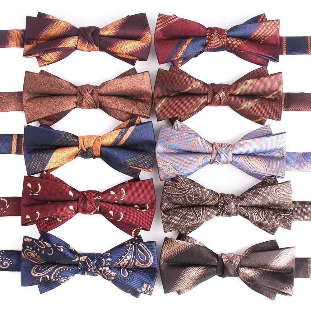 New mens tie casual striped tie mens text bow tie Adt tie Cravats jacquard party tie Y240925
