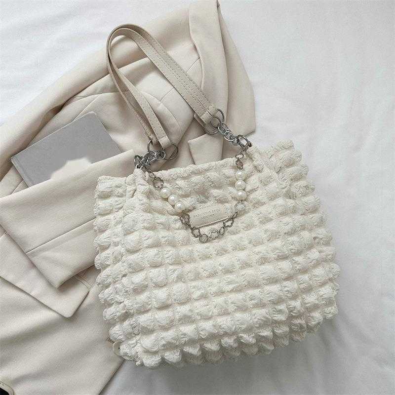 CMM Gentle Fashion Simple Pleated Single Shoulder Bag for Women Summer New Stylish Armpit Bag Commuting Tote Bag Trend