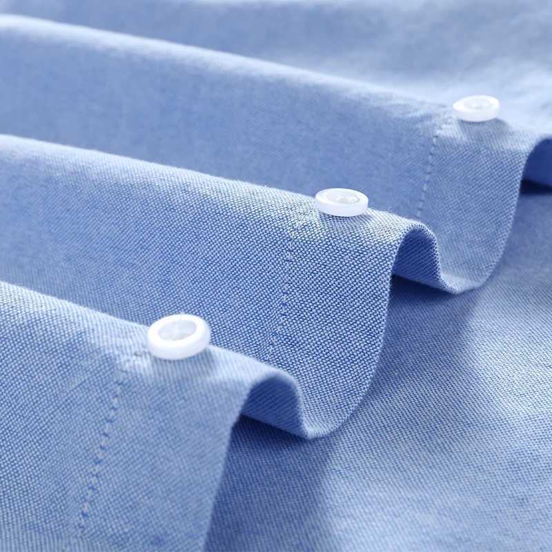 100% pure cotton Oxford mens long sleeved embroidered horse casual no pocket solid color dress mens plus size S-6XL X250329