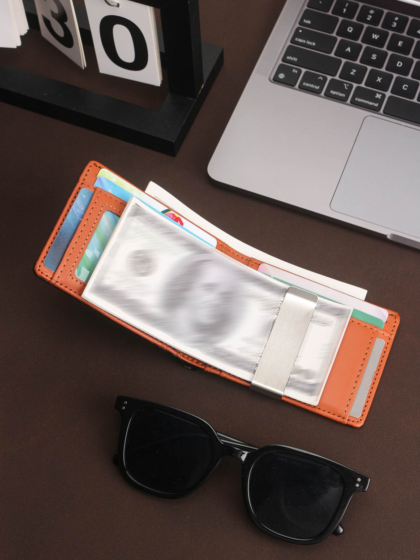 Popular men's wallet with built-in wallet anti-theft brush, blocked front pocket, double fold men's wallet