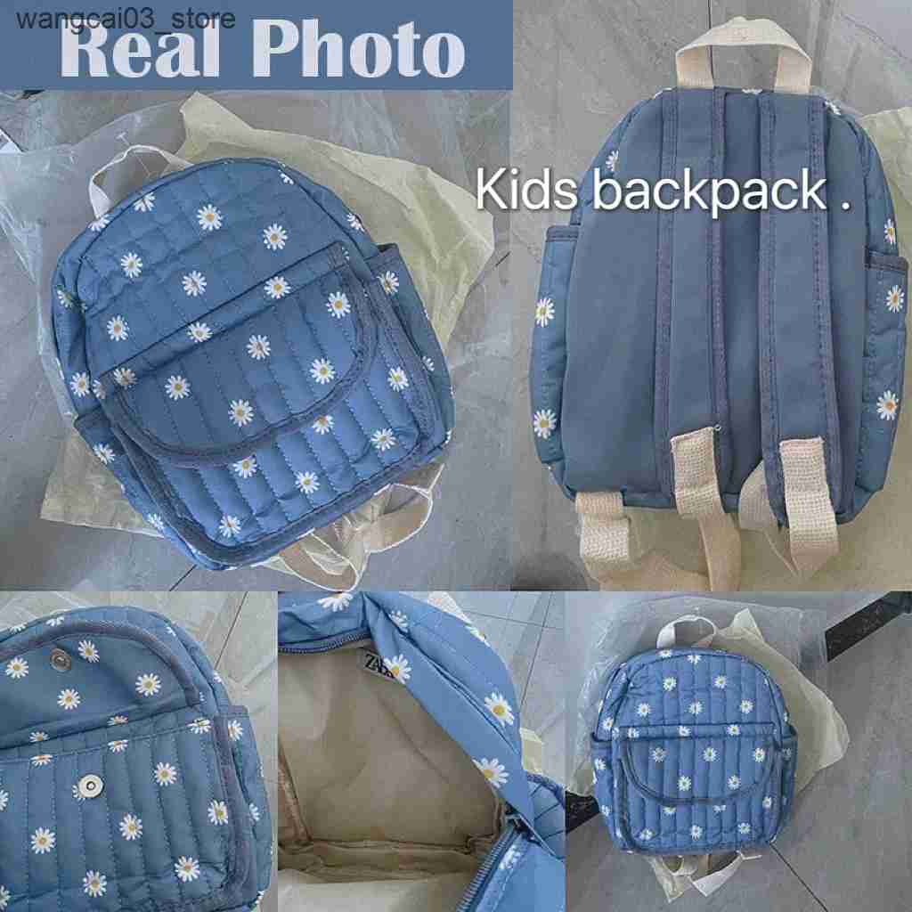 Backpacks Cartoon Embroidered Kids Backpack Fashion Print Floral Kids Backpack for Girls Boys School Bags Backpacks for Kids L240910