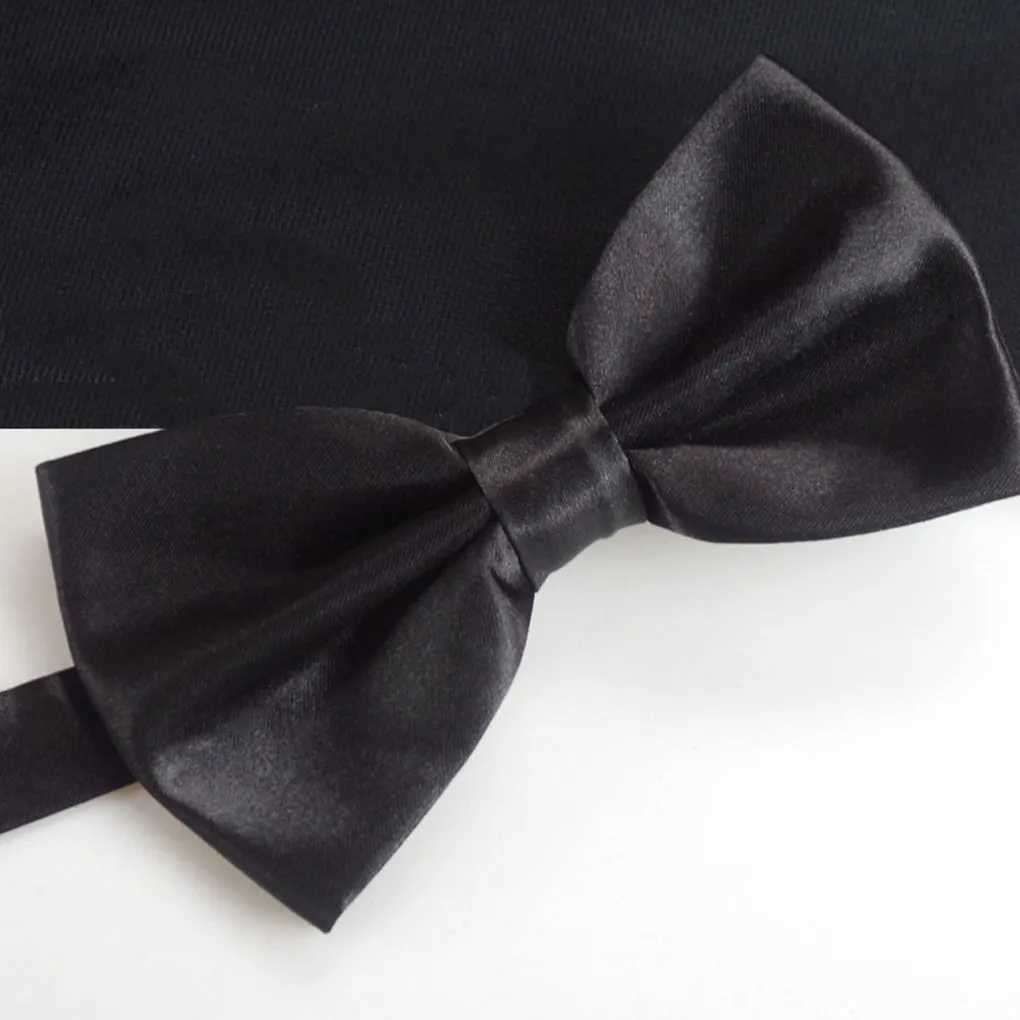 Black wide application pre bound classic bow tie suitable for any occasion Y240925