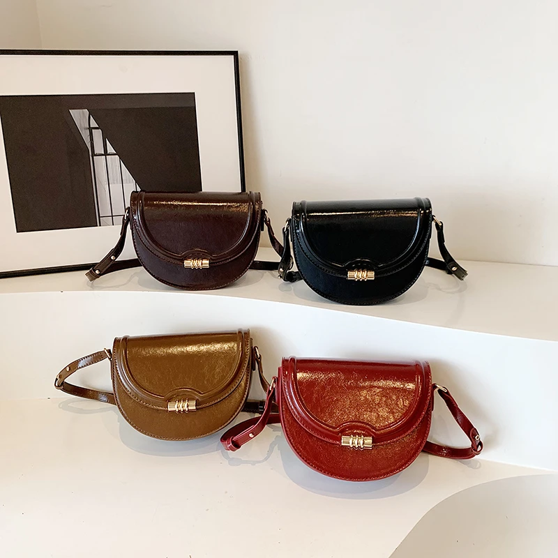 Classic Burgundy Women Crossbody Bag Vintage Solid TLXT Color Flap Bag Designer Shoulder Bags Female Daily Commuter