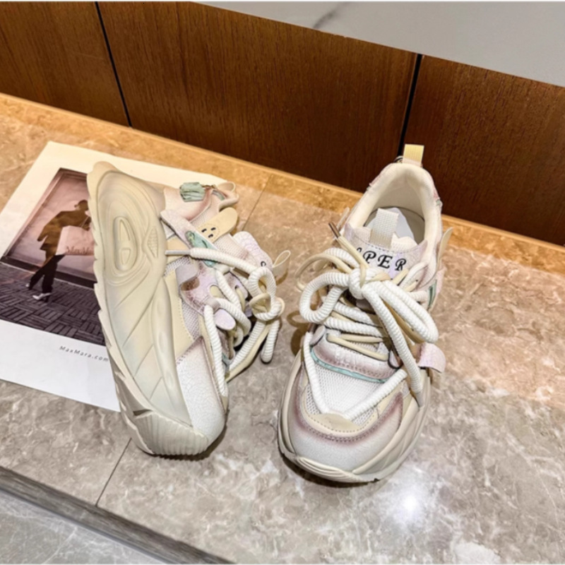 Ddmybear Dad's 2024 New Spring Colored Thick Sole Matsuke Female Heightening Water Diamond Dopamine Trendy Shoes Chinese Brand Shoes F926-73