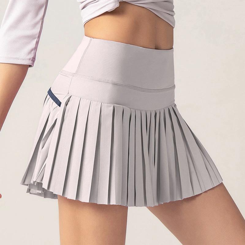 Skirts Women's Quick Dry Running Fitness Skirt Pants Loose False Two Piece Solid Colour Pleated Tennis Sports Half Body