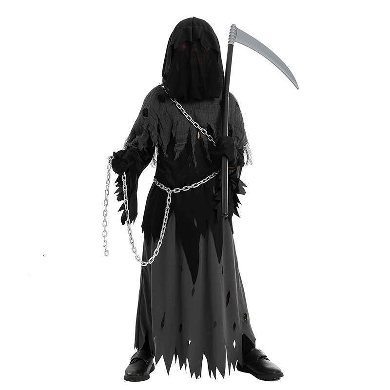 shanshi BAIGE Children's Party Dress Up Cloak Scary for Kids Grim Reaper Halloween Costumes