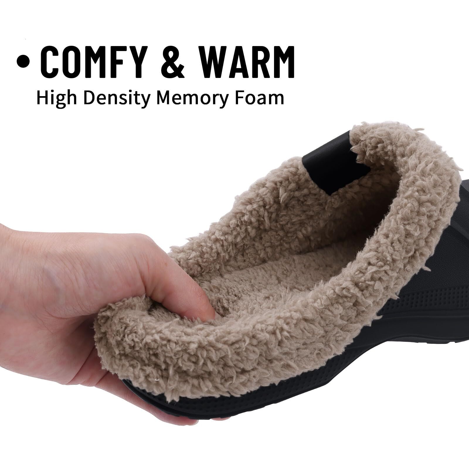 Bebealy Classic Garden Shoes Outdoor Men Antiskid Warm Women Waterproof Indoor Fuzzy Fluffy Slippers