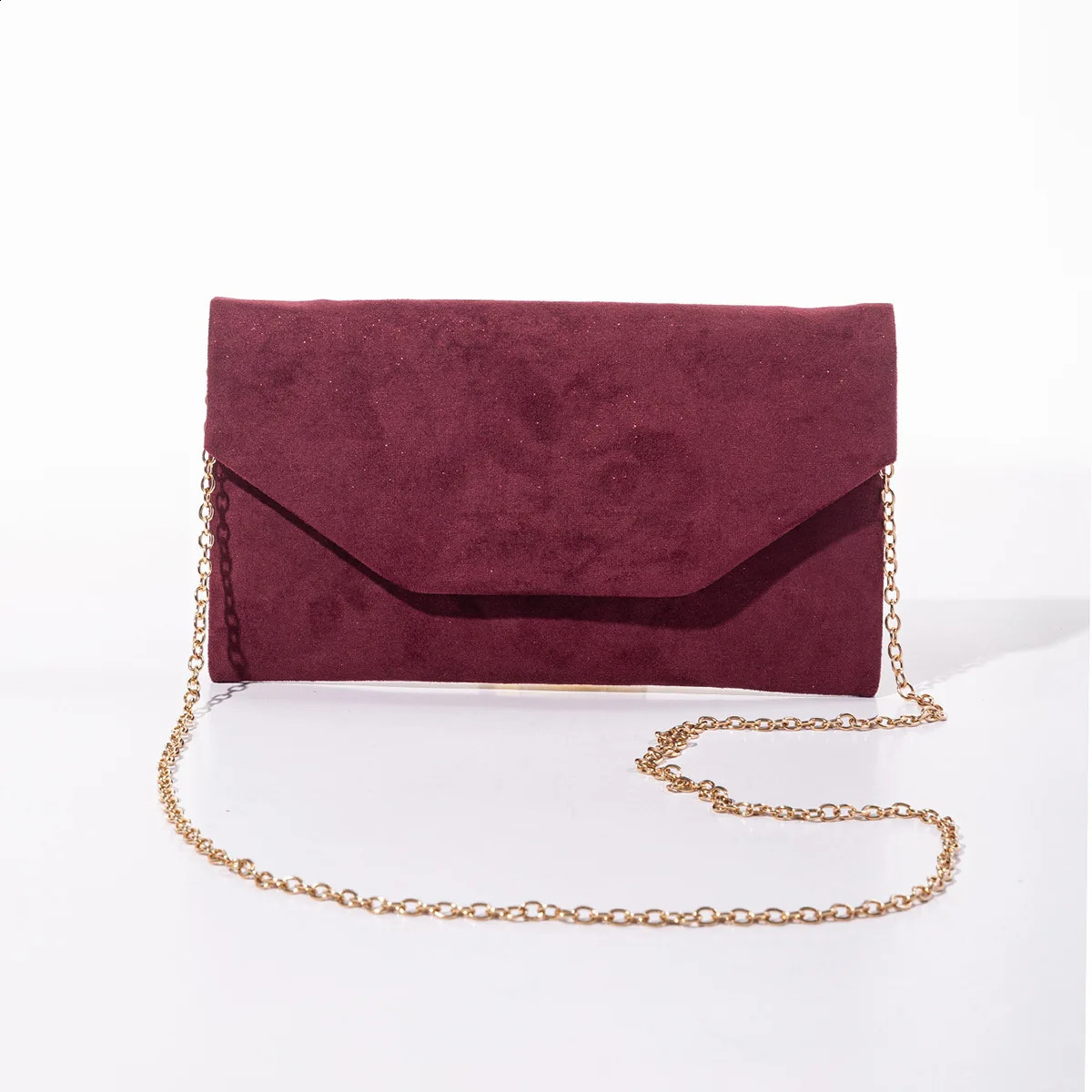 Womens Suede Clutch Handbag Chain Shoulder Bag Envelope Womens Evening Bag Mini Wallet Direct 240923