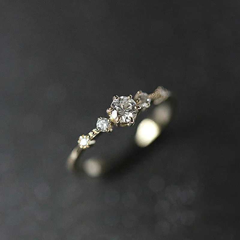 New exquisite thin ring womens silver/gold sparkling CZ patterned wedding eternal fashion decoration jewelryXJ250412