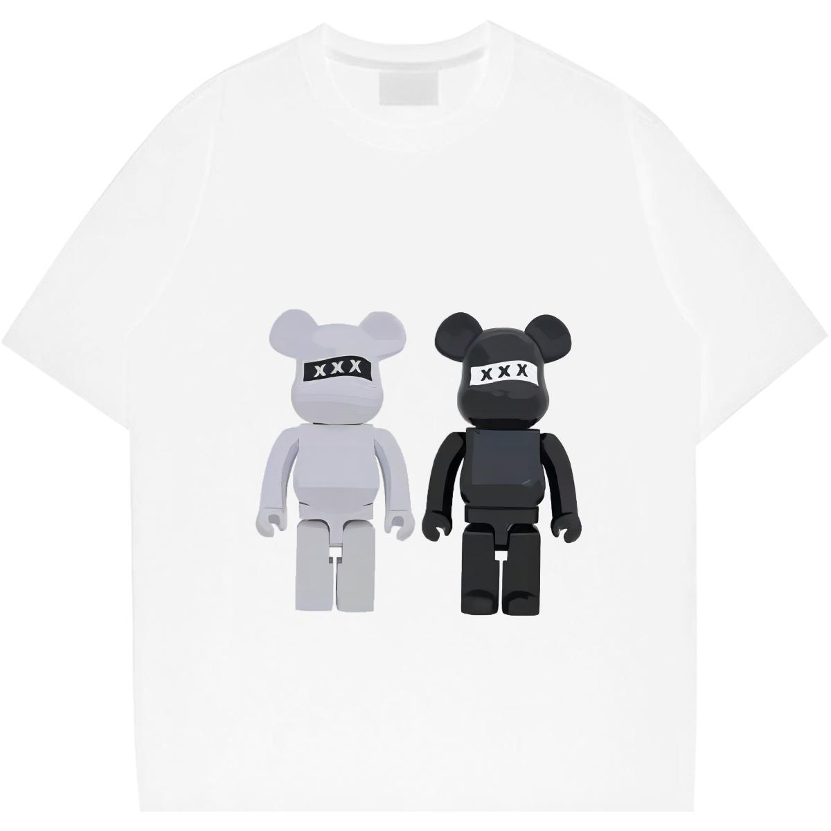 Stylist T Shirts Men Men Tshirts 100% Cotton 230g White Plus Size Anime Printing Street Crew Neck Breathable Soft