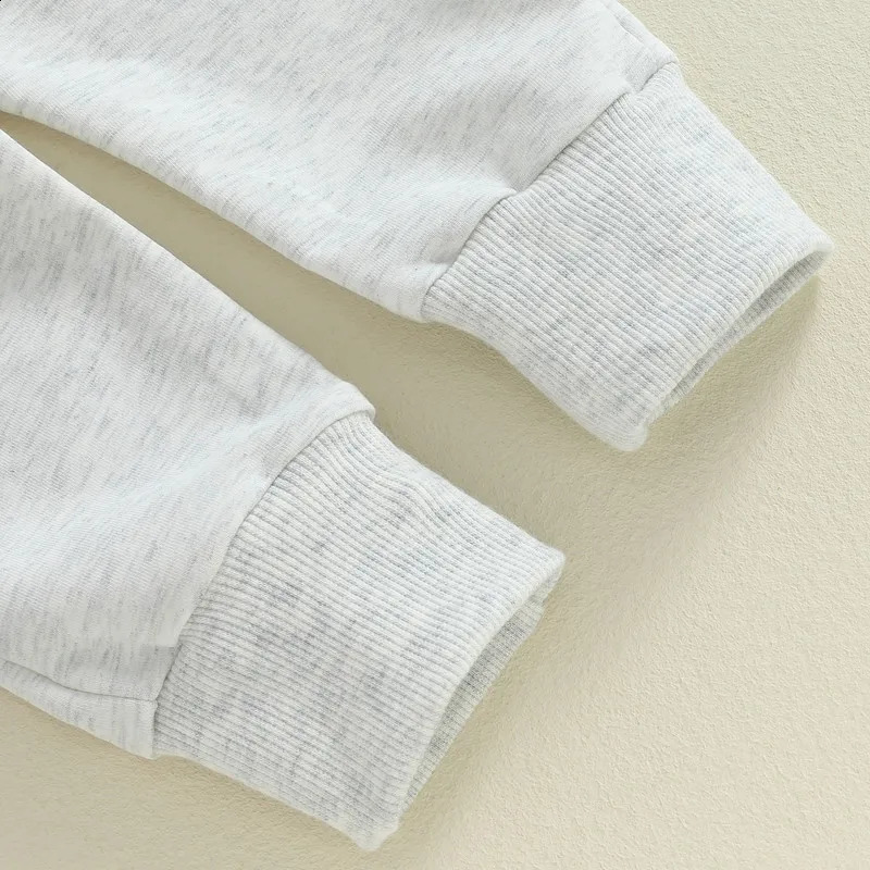 born Boys Pants Set Autumn Clothing Letter Embroidered Long Sleeve Sweatshirt Elastic Waist with Pocket 2piece 240925