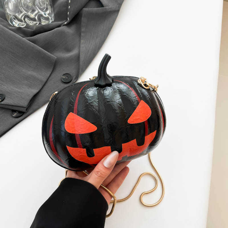 autumn winter bag same style pumpkin funny bag, single shoulder diagonal chain bag, niche and personalized women's bag 240915