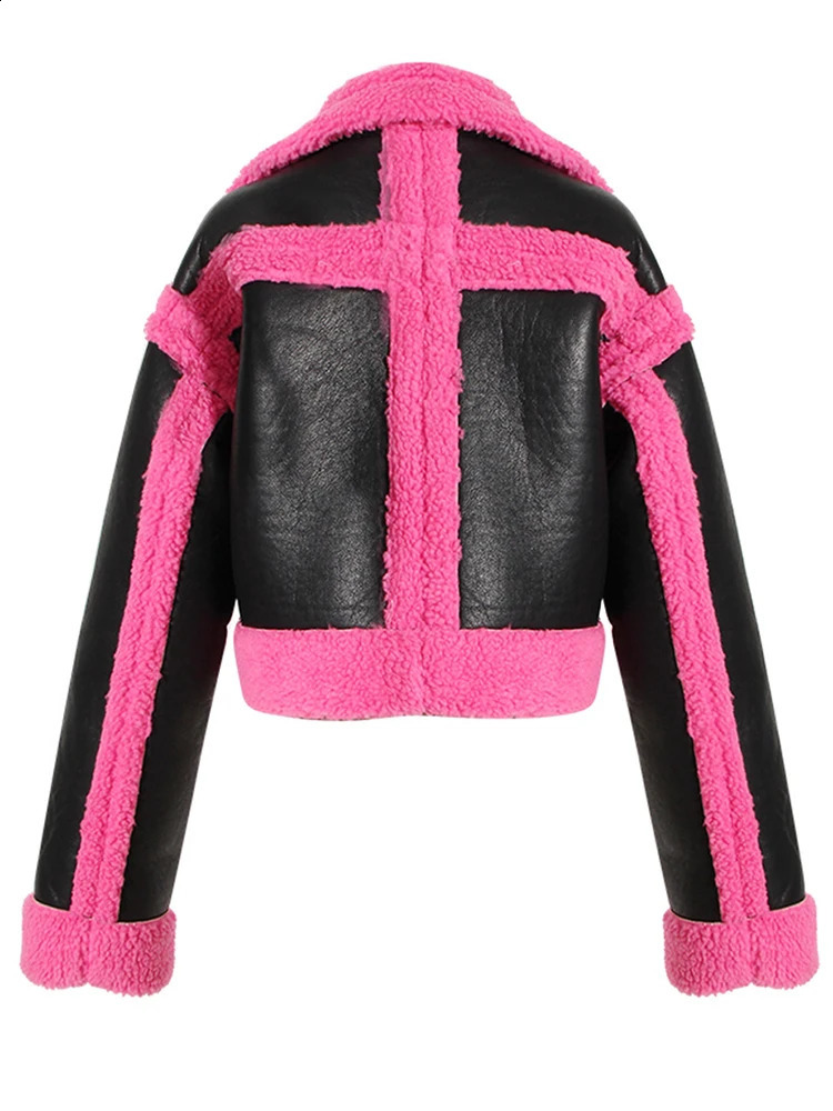 Loose Fit Rose Red Thick Warm Ramsworth Jacket Collar Long Sleeve Womens Coat Fashion Trend Spring/Summer 2024 1DH0227 240 59f