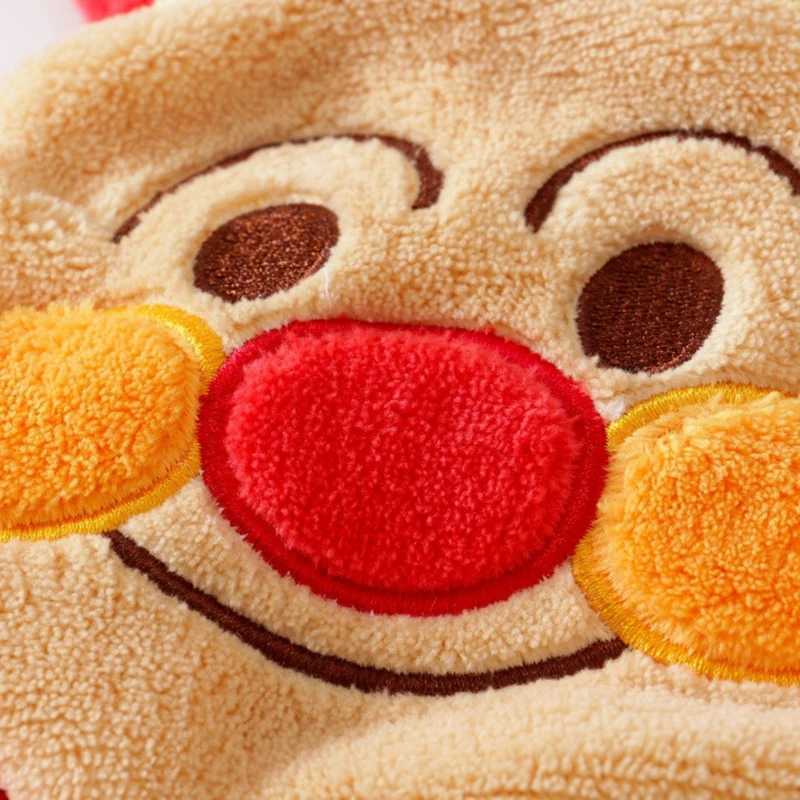 Scarves Wraps Baby Boys Coral Velvet Scarves Cartoon Anpanman Print Kid Girl Adult Children Fall and Winter Cotton Lovely Scarf Warm Windproof L240910