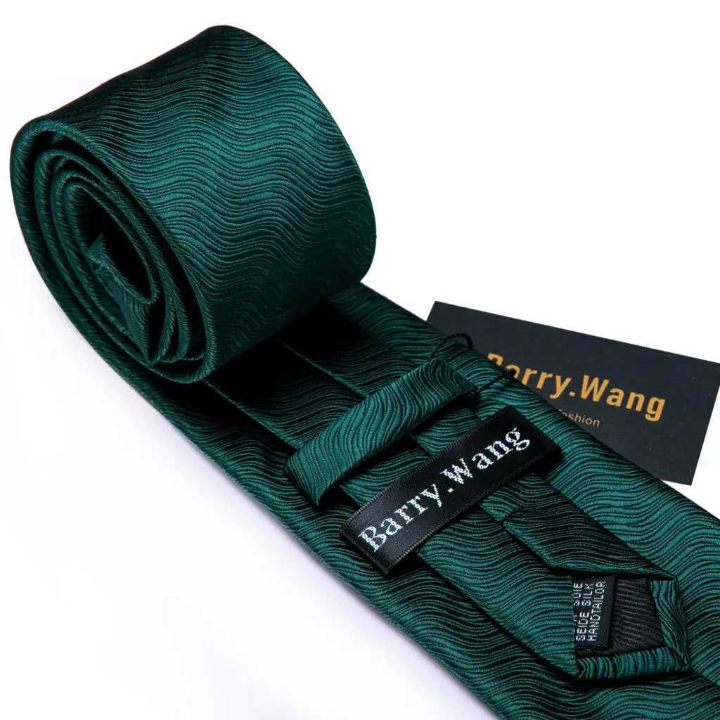 Barry. Green mint grapefruit silk mens tie Hanji cufflinks set jacquard olive sage blue collar used for M wedding business gifts Y240925