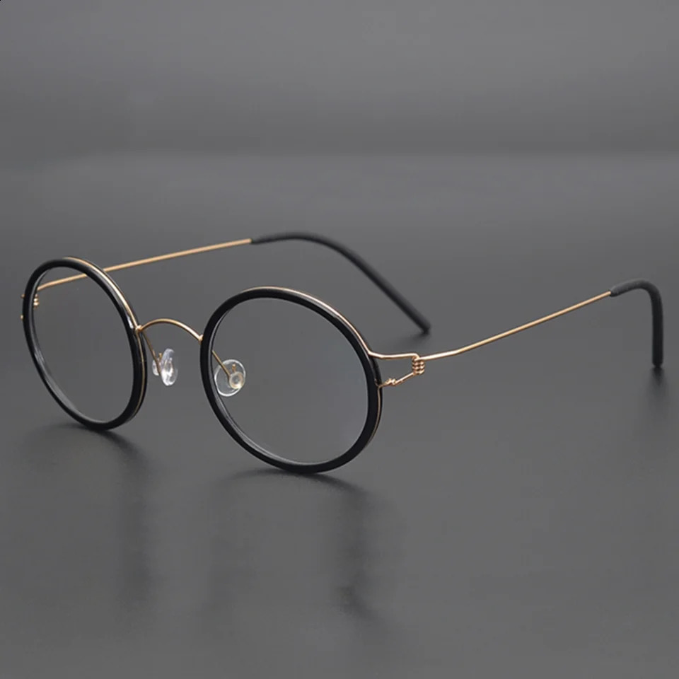 Denmark Glasses Frame Men Women Screwless Eyewear Ultralight Retro Round Eyeglasses Handmade er Korean Style 240925
