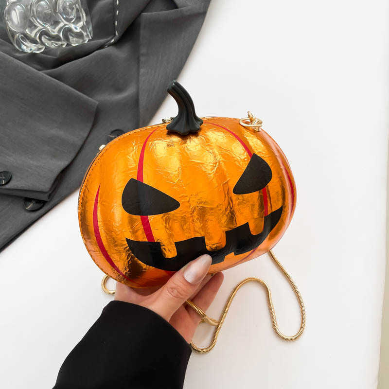autumn winter bag same style pumpkin funny bag, single shoulder diagonal chain bag, niche and personalized women's bag 240915