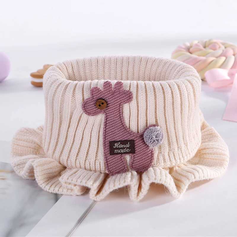 Scarves Wraps Spring Autumn Kids Neckerchief Solid Color Children Knit Wool O Ring Neck Collar Boy Girl Outdoor Protect Winter Warm Baby Scarf L240910