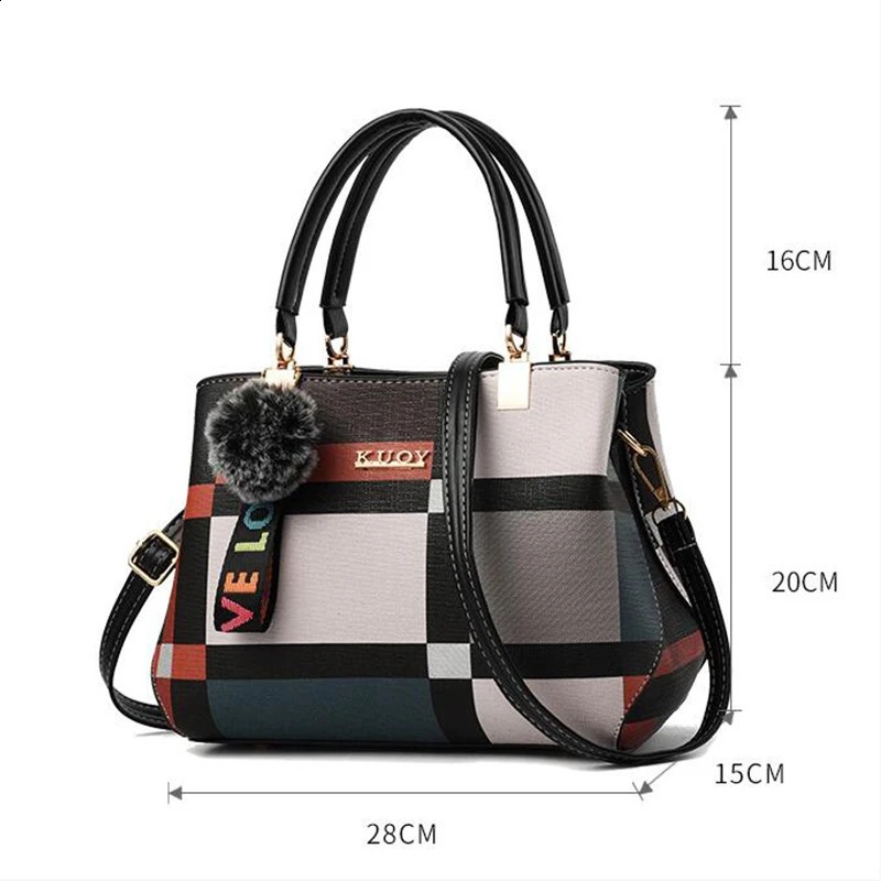Elegant er handbag womens messenger bag PU leather cross body bag hair Tasen girl shoulder bag top handbag 240923