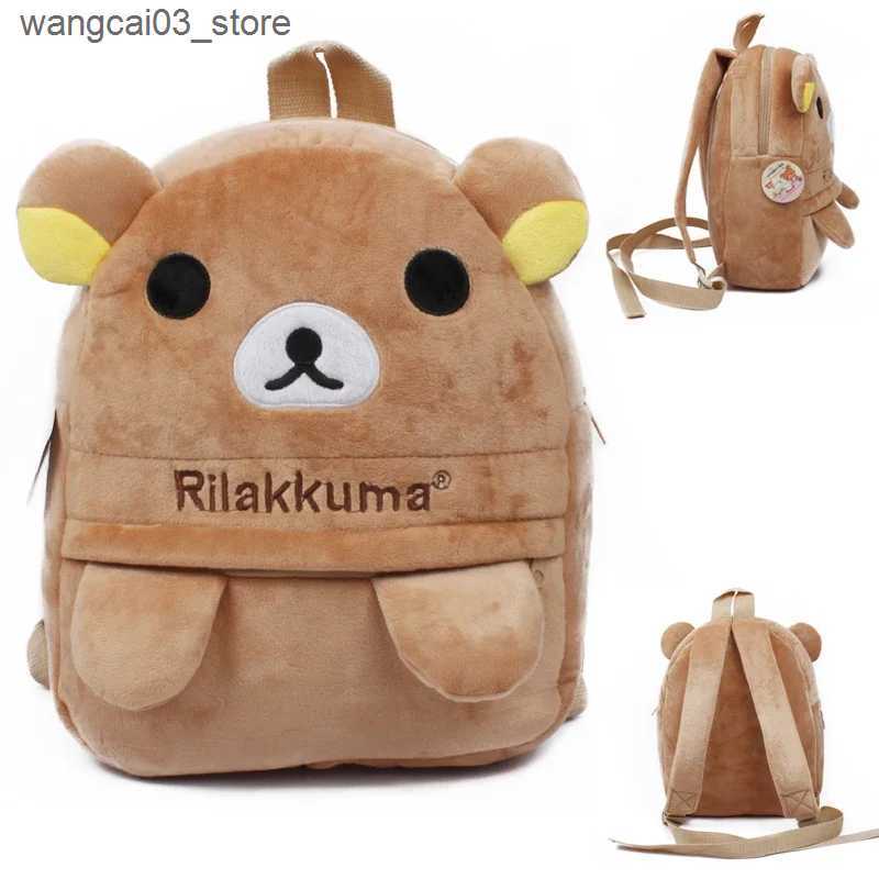 Backpacks Cute Rilakkuma Bear Plush Backpack Anime Small Bag Kids Children School Bags Kindergarten Preschool Backpack for Boys Girls L240910