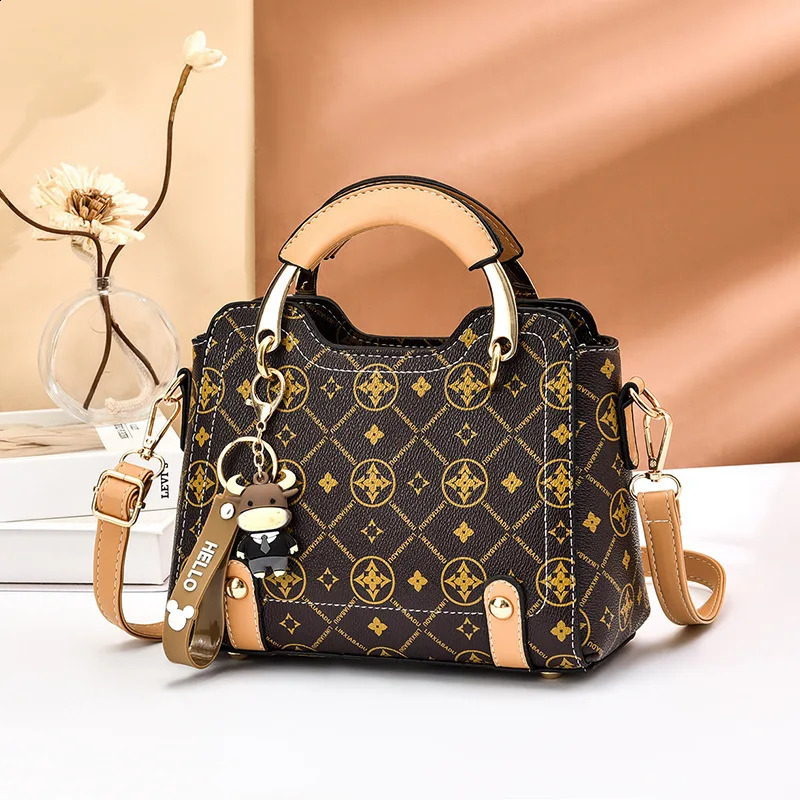 fashion printed shoulder bag er small square handbag with simple texture messenger bag er womens bag 240923