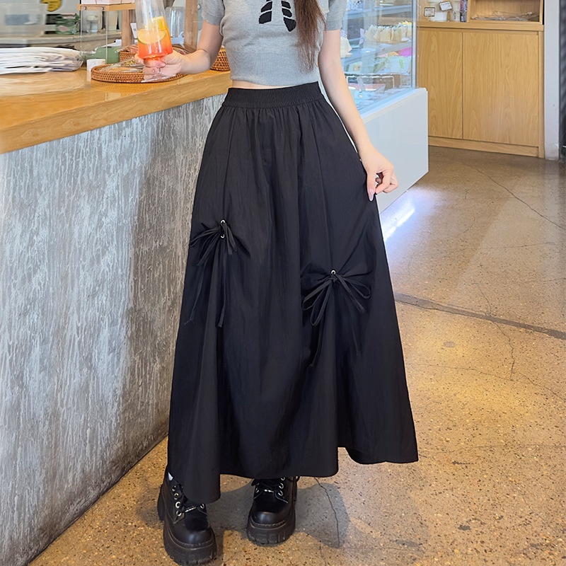 Radish Uncle Butterfly workwear for women 2024 new high waist slimming effect, large swing umbrella skirt, mid length skirt