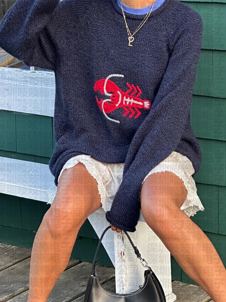 2024 Hip-hop Street Gothic Wool Retro Pullover Sweater Knitted Sweater Mens Womens Y2K Harajuku Punk Style Spring Sweater 240925
