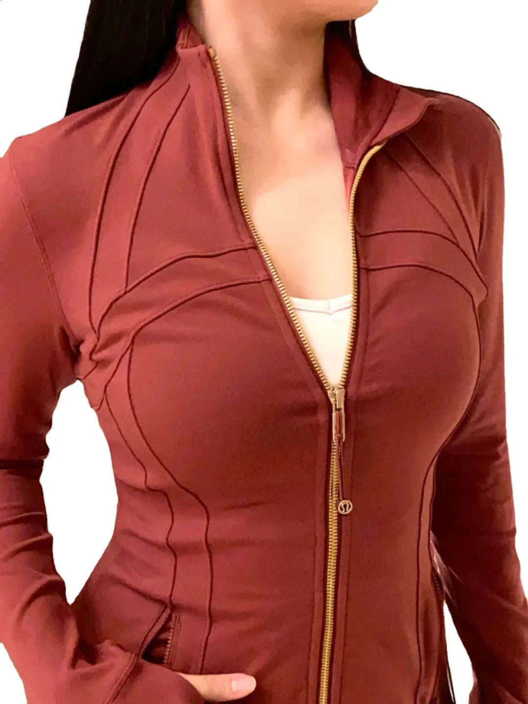 Grape Color Tight Show Slim Yoga Clothes SportsZipper Jacket 240911