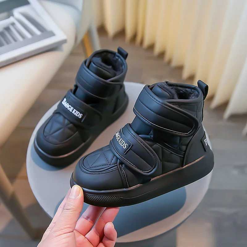 Boots Simple Children Classic Snow Boot Fashion Thick Bottom Girl Winter Boots Warm Fluffy Kids Outdoor Boys Causal Cotton Ankle Boots Q240925