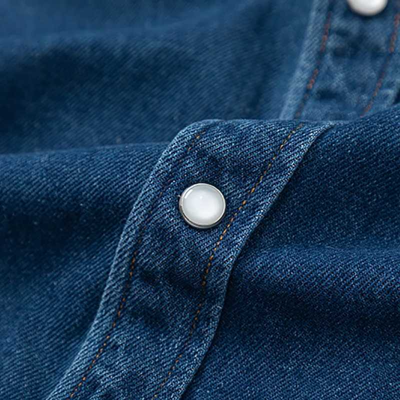 Mens denim jeans jacket womens denim retro clothing top womens heart-shaped pattern shirt jacket CL240926