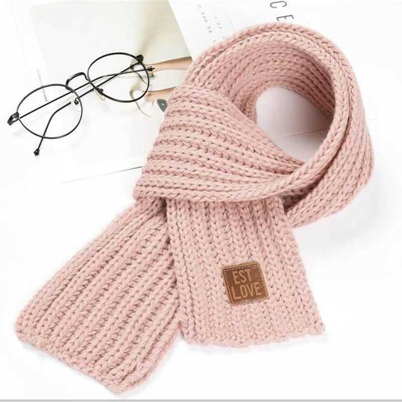 Scarves Wraps Kids Scarf Boys Girls Baby Winter Warm Scarf Women Knit Shawl Scarf Children Neck Collar Keep Warm Accessories L240910 L0910