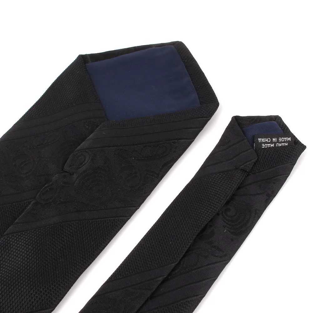 Mens new tight neck tie lace black tie set floral slim tie suitable for weddings business Grossman collar great gifts Y240925