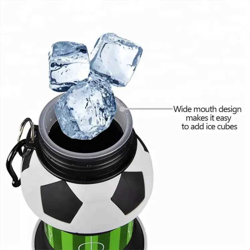 550ml foldable Sprorts bottle football portable folding ball silicone water cup for outdoor childrens gifts Z260202