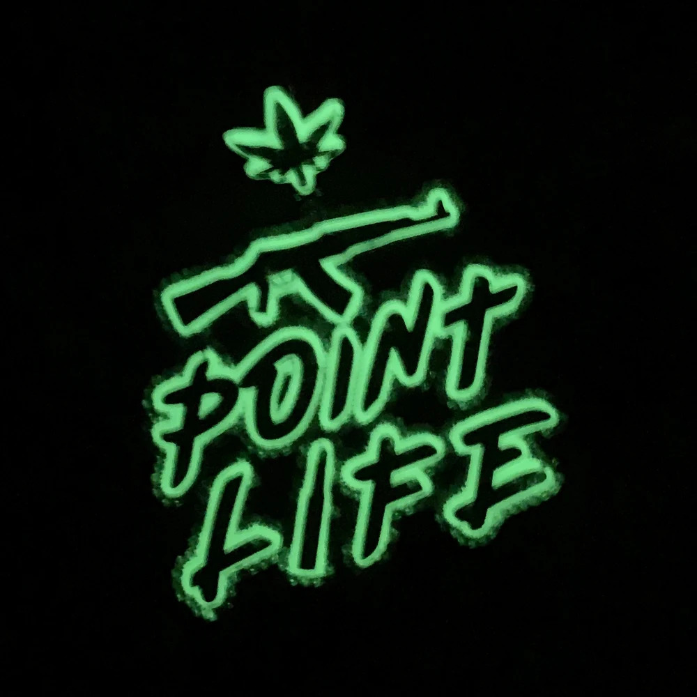Iced Out Bling Hip Hop CZ Letter Point Life Pendant Necklace Zircon Fluorescenc AK47 Guns Charm Men Jewelry 240918