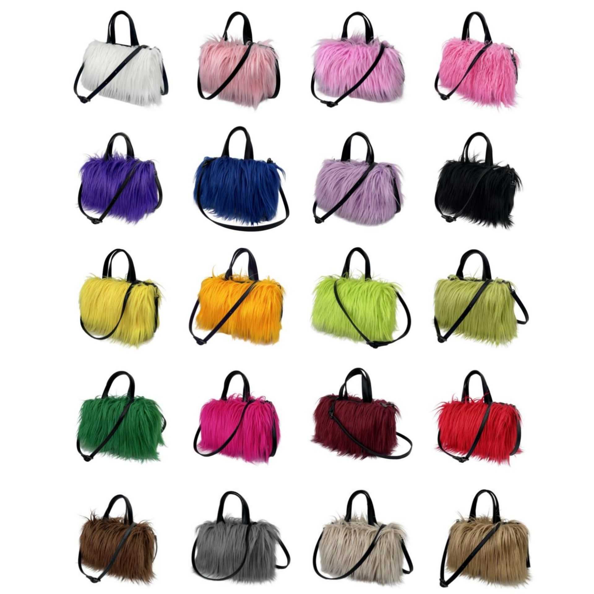 women's plush tote bag with water wool imitation wool crossbody, carrying bag, pillow shaped, sweet and cool style y2k 240915