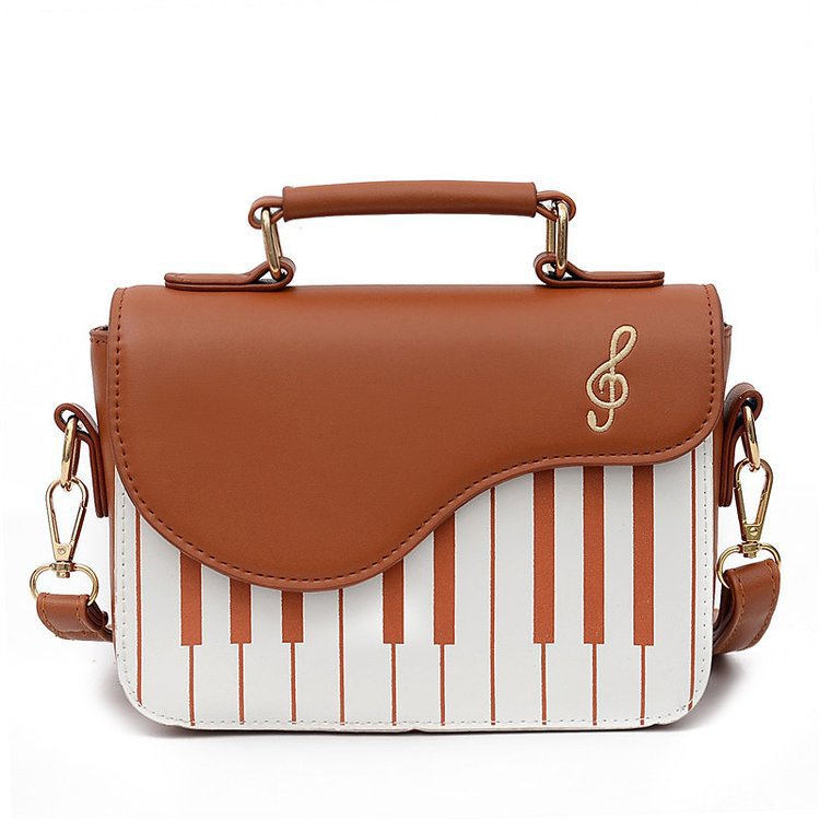Free Shipping Shoulder Piano Music Note Satchel Handbag Fashion Contrasting Color Embroidery Small Square Girl Sweet Personality Designer Bag Luxury B