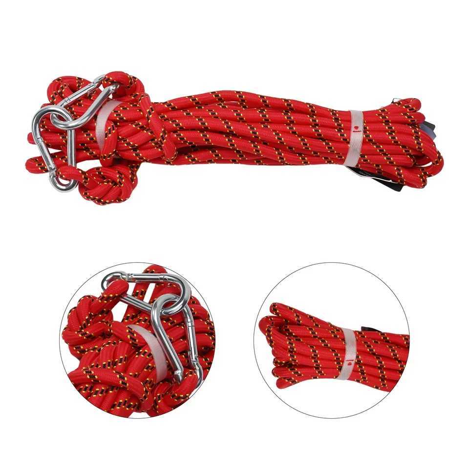 Safe climbing rope 10M 10mm polyester equipment red/blue static thick knitted tree wall high performance CL240926
