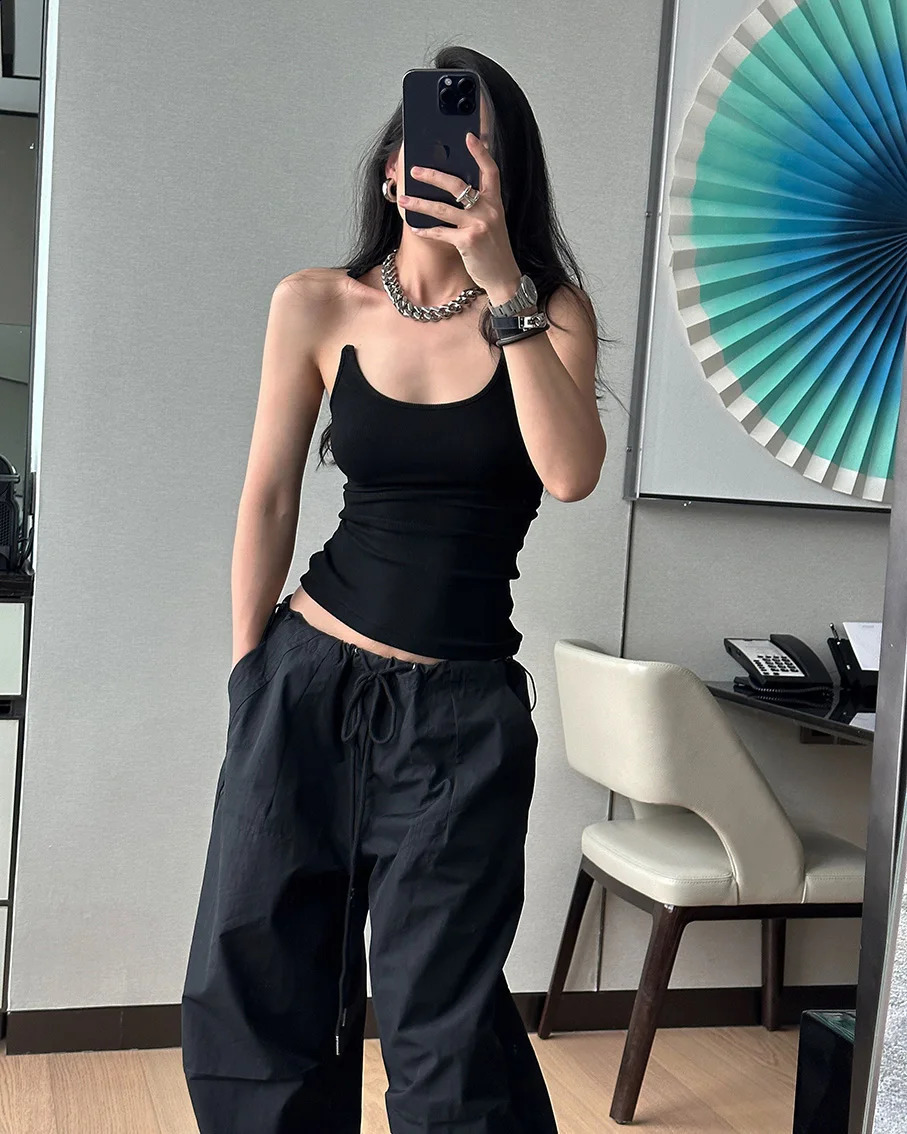Women Ypro Ribbed Invisible Strap Tank Top Camis Tee 240926