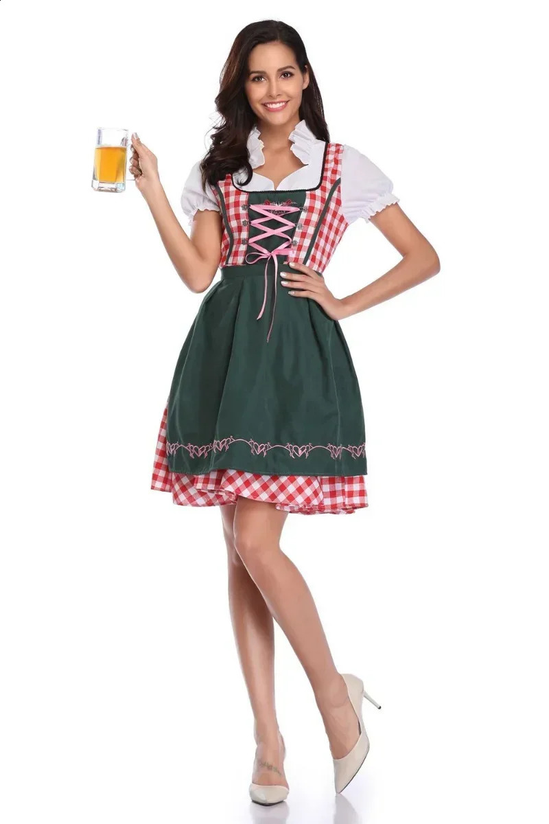 Maid Dress Adult Bavarian Beer Festival Dress Beer Carnival Party Dress Fancy Dress Mens Lederhosen Dirndl Dress 240926