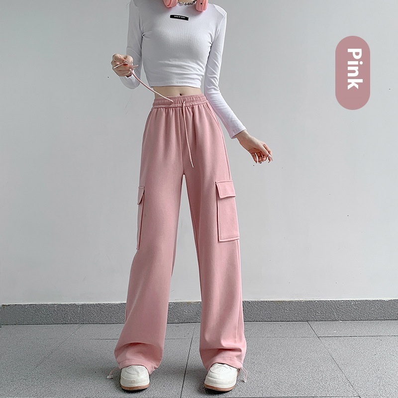 Carrot Uncle Grey Work Women's Autumn/Winter 2024 New Casual Sports Loose and Velvet Wide Leg Pants Women