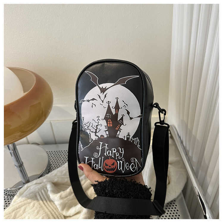 Halloween small bag fashion cartoon ghost funny one shoulder women's crossbody pumpkin bag pu 240915