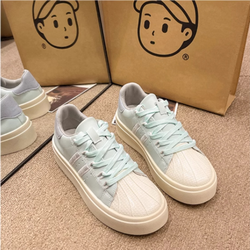 Ddmybear Beike Head Cream White For Women In Spring 2024, New Thick Bottom Versatile Sports Leisure Board Shoes, Small And Trendy Shoes Chinese Brand 