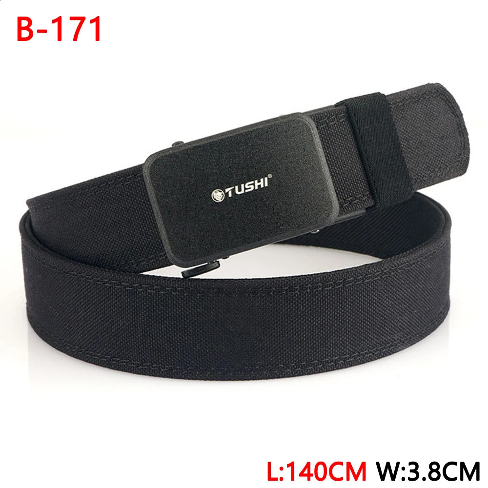TUSHI 140CM mens military tactical belt sturdy nylon heavy-duty hard belt suitable for mens outdoor leisure belt automatic waist belt 240925