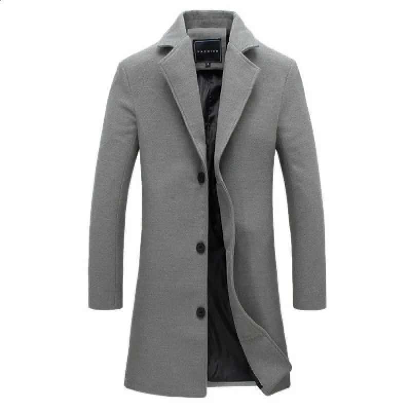 SpringSummer Casual Mens Long Wool Windproof Cover Loose Size Fashion Personality Simple Solid Color Large Coat 240921