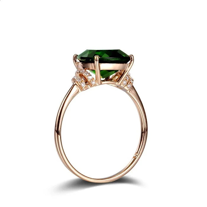 Real 14K rose gold natural grandmother green jade ring for women Anillos jade gemstone yellow jade Bizuteria jewelry 14K gold ring 240924